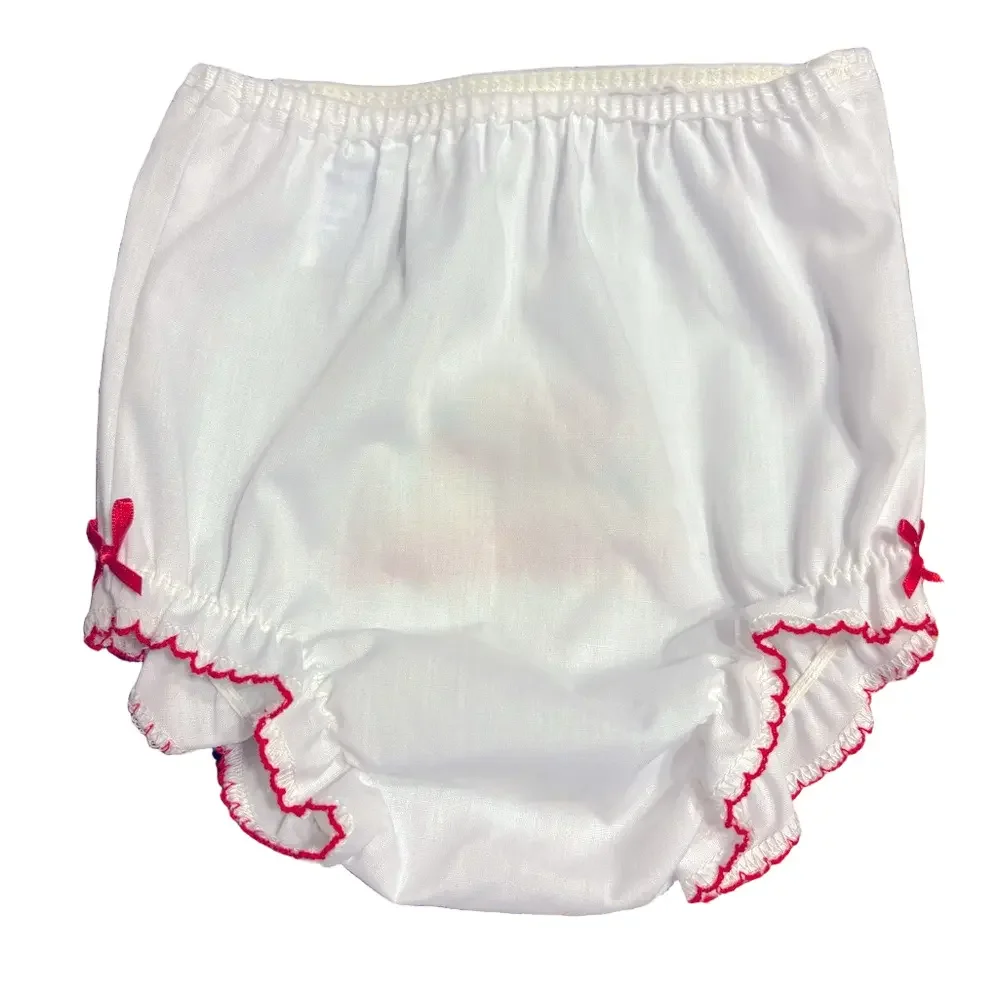 Vintage My 1st Christmas Baby Bloomers White Embroidered